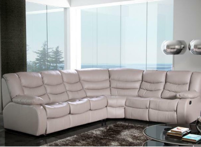 Corner sofa Living landscape Upholstery Corner Sofa Couch Suite Seat Modern Leather